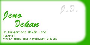 jeno dekan business card
